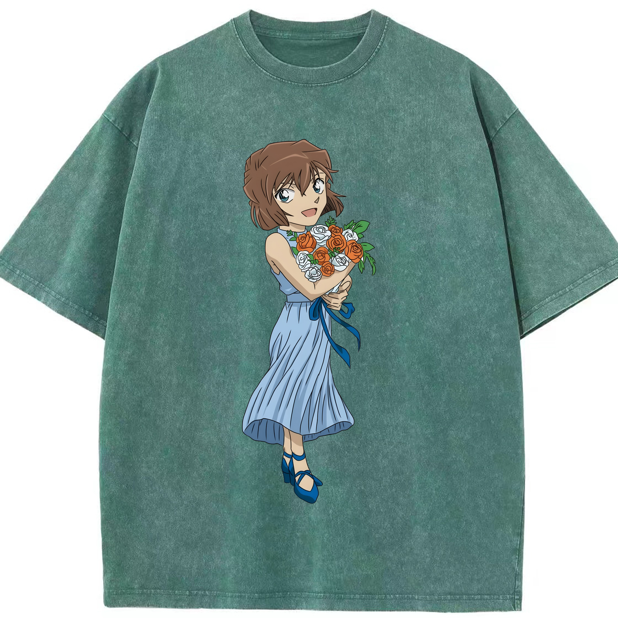 （画像用） 名探偵コナン 灰原 哀 はいばら あい Detective Conan Anita Hailey、Vi Graythorn Haibara Ai 綿100% ヴィンテージ風 半袖Tシャツ（フロントプリント）